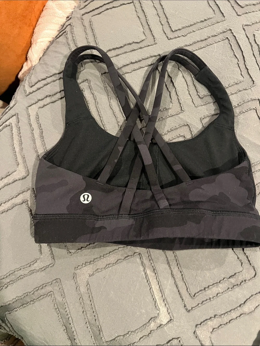 lululemon athletica Black Camouflage Strappy Sports Bra